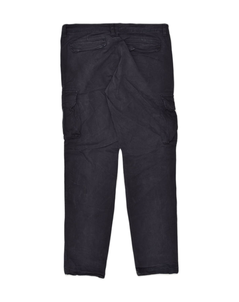 OVS Mens Slim Cargo Trousers IT 50 Large W36 L33 Navy Blue Cotton | Vintage OVS | Thrift | Second-Hand OVS | Used Clothing | Messina Hembry 