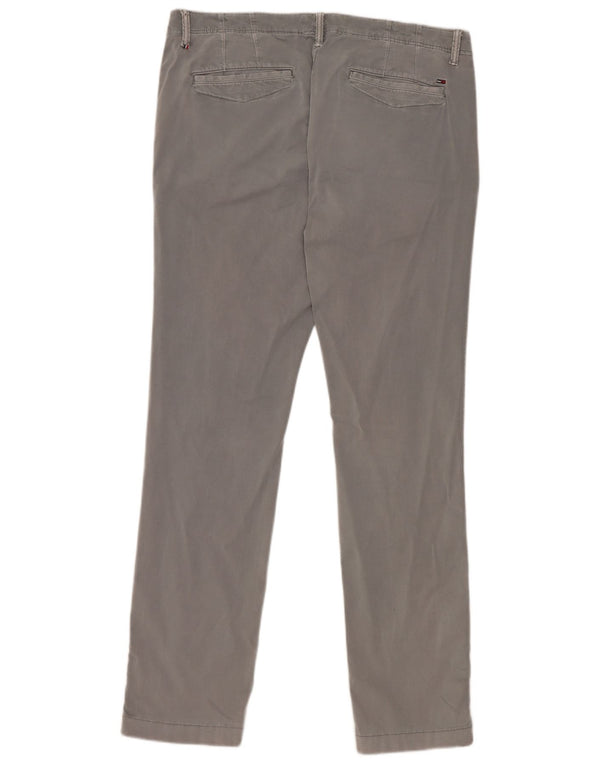 Tommy Hilfiger Mens Slim Chino Trousers W36 L32 Grey Cotton