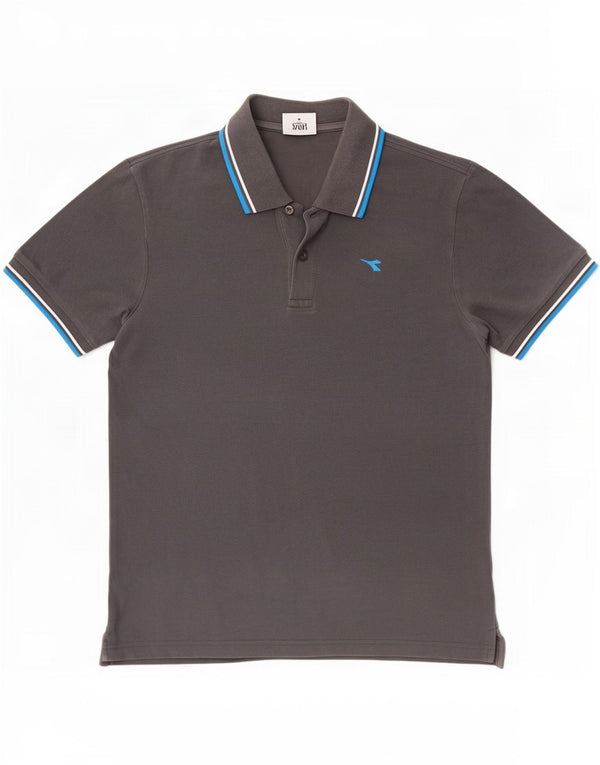 Diadora Mens Polo Shirt Small Grey Cotton
