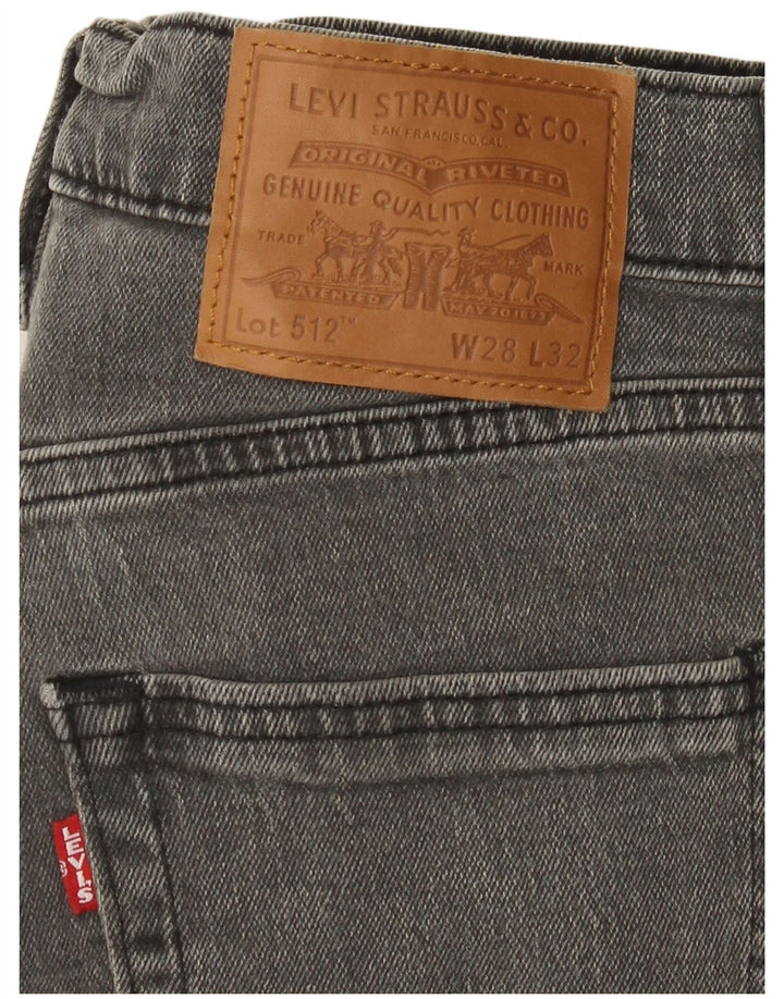 Levi's Mens 512 Slim Tapered Jeans W28 L32 Grey Cotton