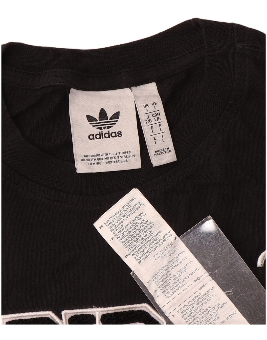 Adidas Mens Graphic T-Shirt Top Large Black Cotton