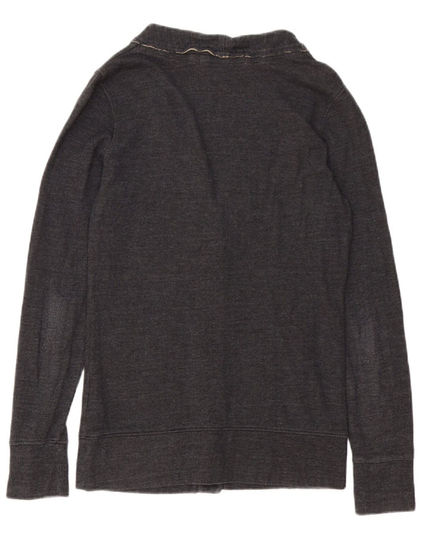 Guru Mens Cardigan Sweater Small Grey Cotton