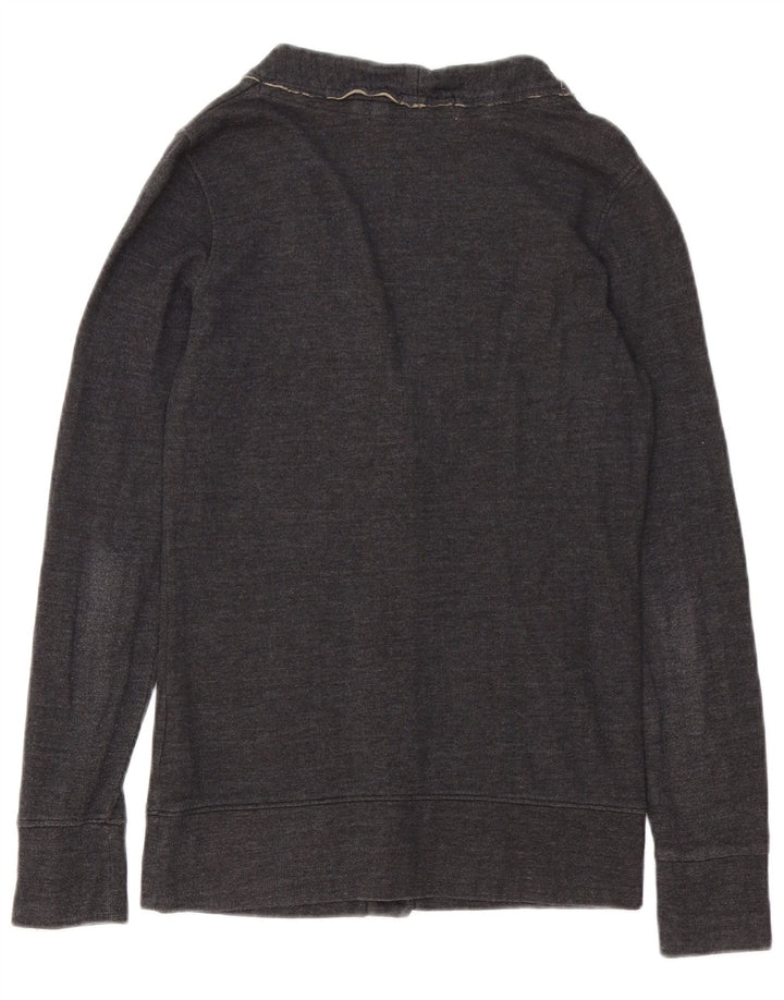 Guru Mens Cardigan Sweater Small Grey Cotton