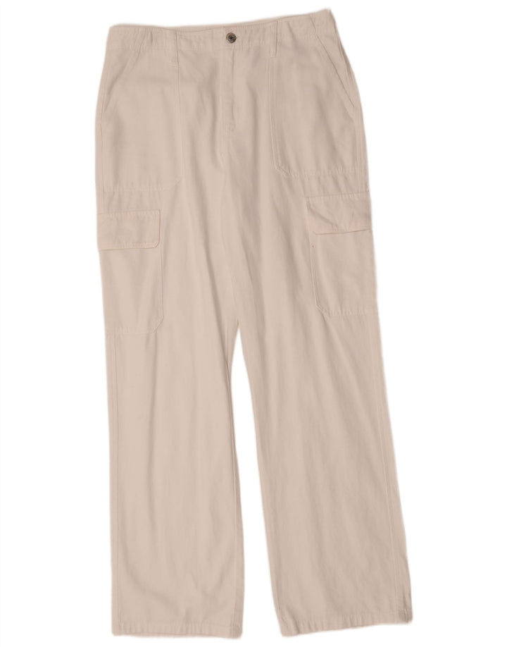 Zara Womens Straight Cargo Trousers EU 42 Large W32 L33 White