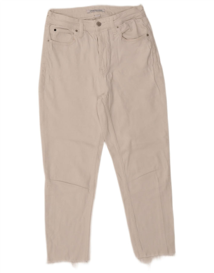 CALVIN KLEIN Womens Cropped Jeans W30 L24  White Cotton