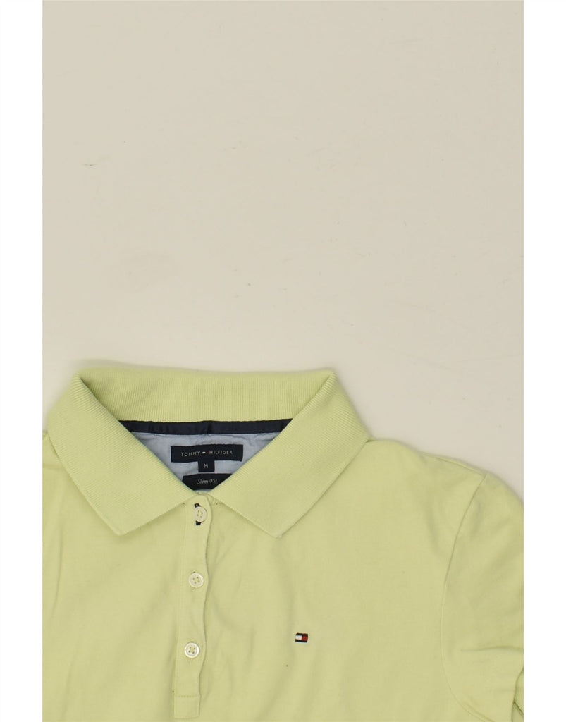 TOMMY HILFIGER Womens Slim Fit Polo Shirt UK 12 Medium Green | Vintage Tommy Hilfiger | Thrift | Second-Hand Tommy Hilfiger | Used Clothing | Messina Hembry 