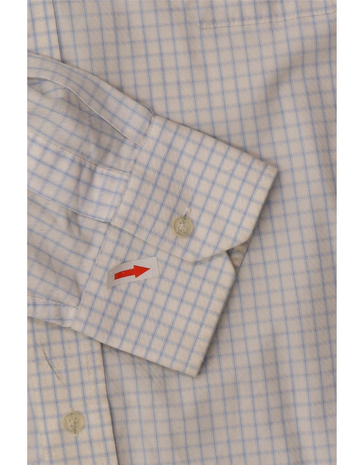 Pierre Cardin Mens Shirt Size 41 16 Large Blue Check Cotton