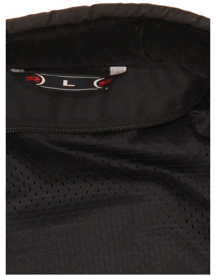 Spyke Mens Graphic Bomber Jacket UK 40 Large Black Colourblock Biker