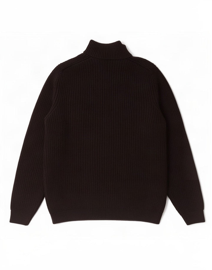 Zara Mens Roll Neck Jumper Sweater Medium Black Cotton