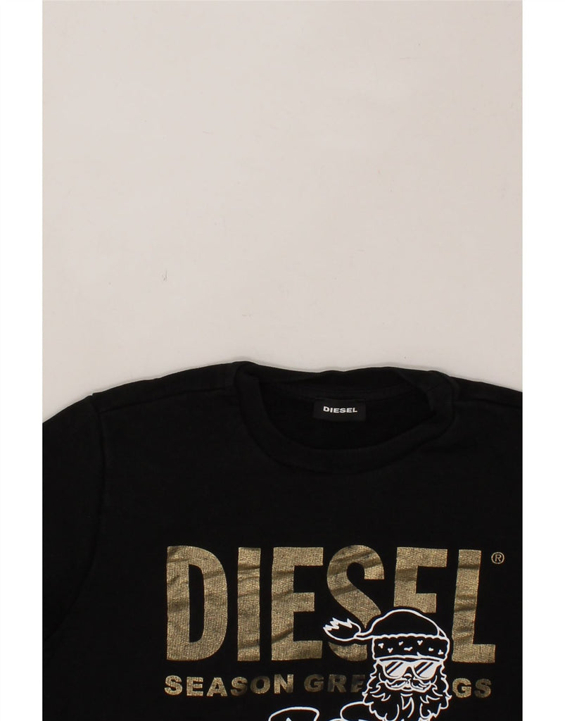 DIESEL Boys Graphic Sweatshirt Jumper 10-11 Years Black Cotton Vintage Diesel and Second-Hand Diesel from Messina Hembry 