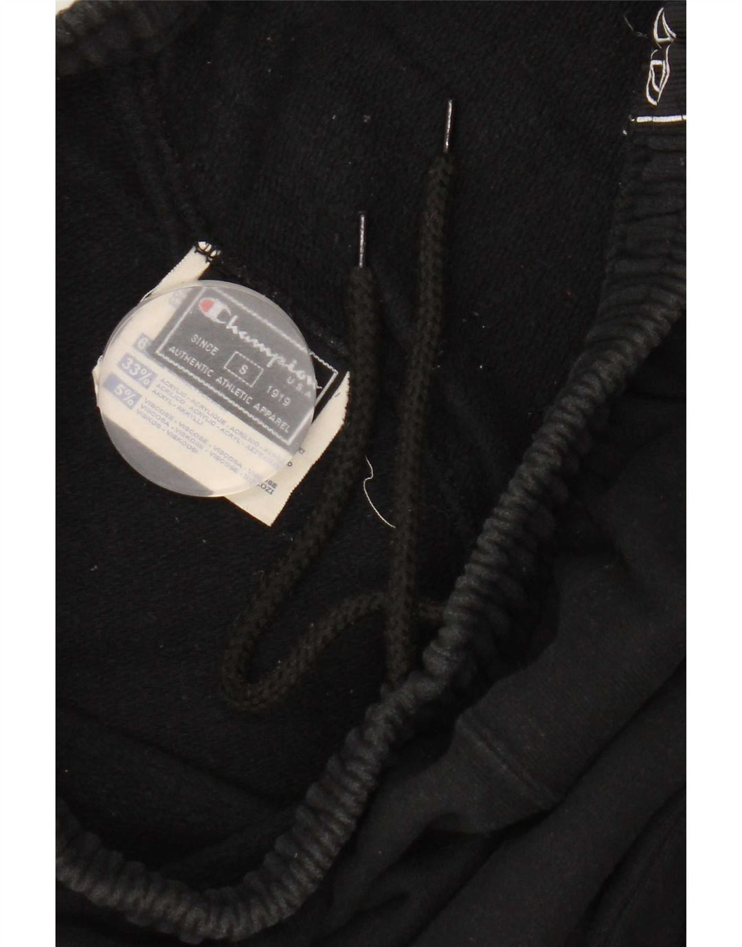 Champion Mens Graphic Tracksuit Trousers Small Black Cotton