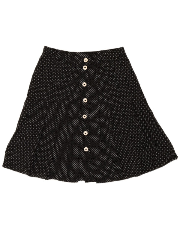 Momenti Womens Pleated A-Line Skirt W28 Medium Black Spotted