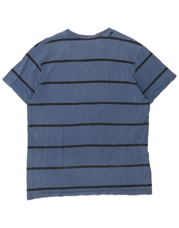 Converse Mens T-Shirt Top Medium Blue Striped Cotton