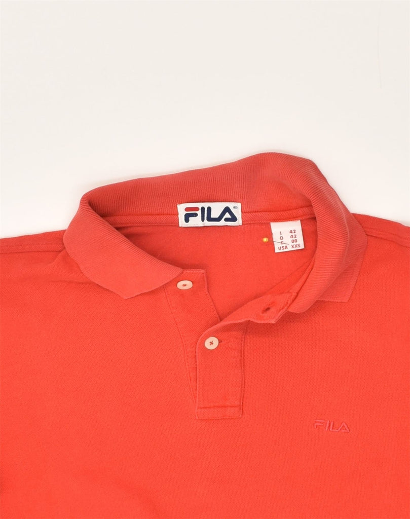 FILA Womens Polo Shirt IT 42 2XS Red Cotton | Vintage Fila | Thrift | Second-Hand Fila | Used Clothing | Messina Hembry 