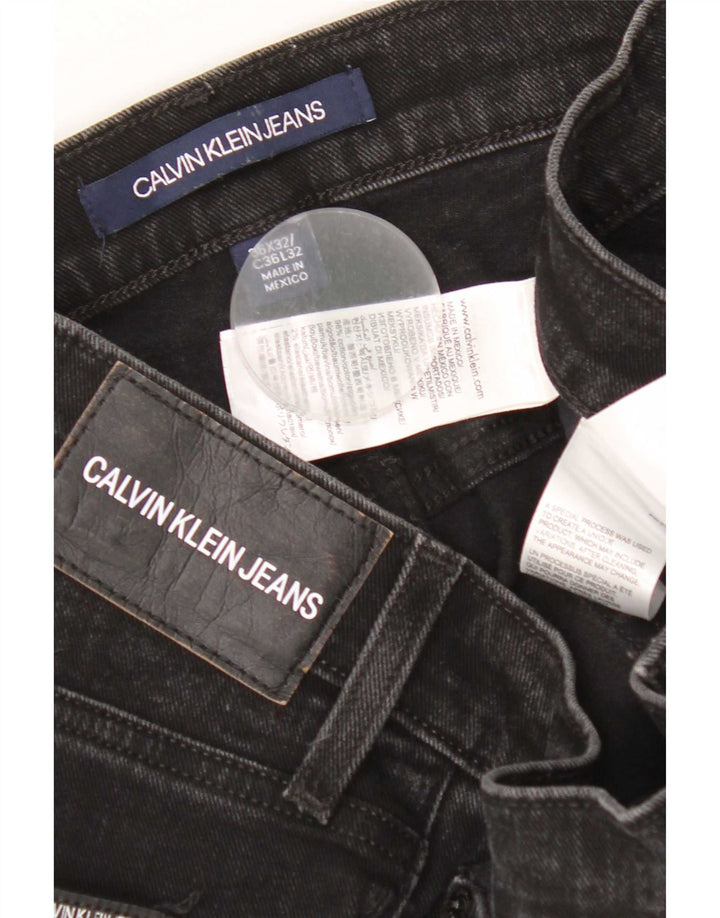 Calvin Klein Mens Slim Jeans W36 L32 Black Cotton