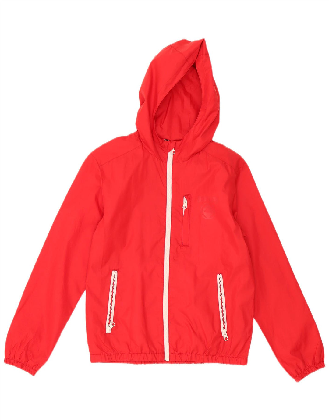 Quiksilver Boys Hooded Rain Jacket 11-12 Years Medium Red Polyester