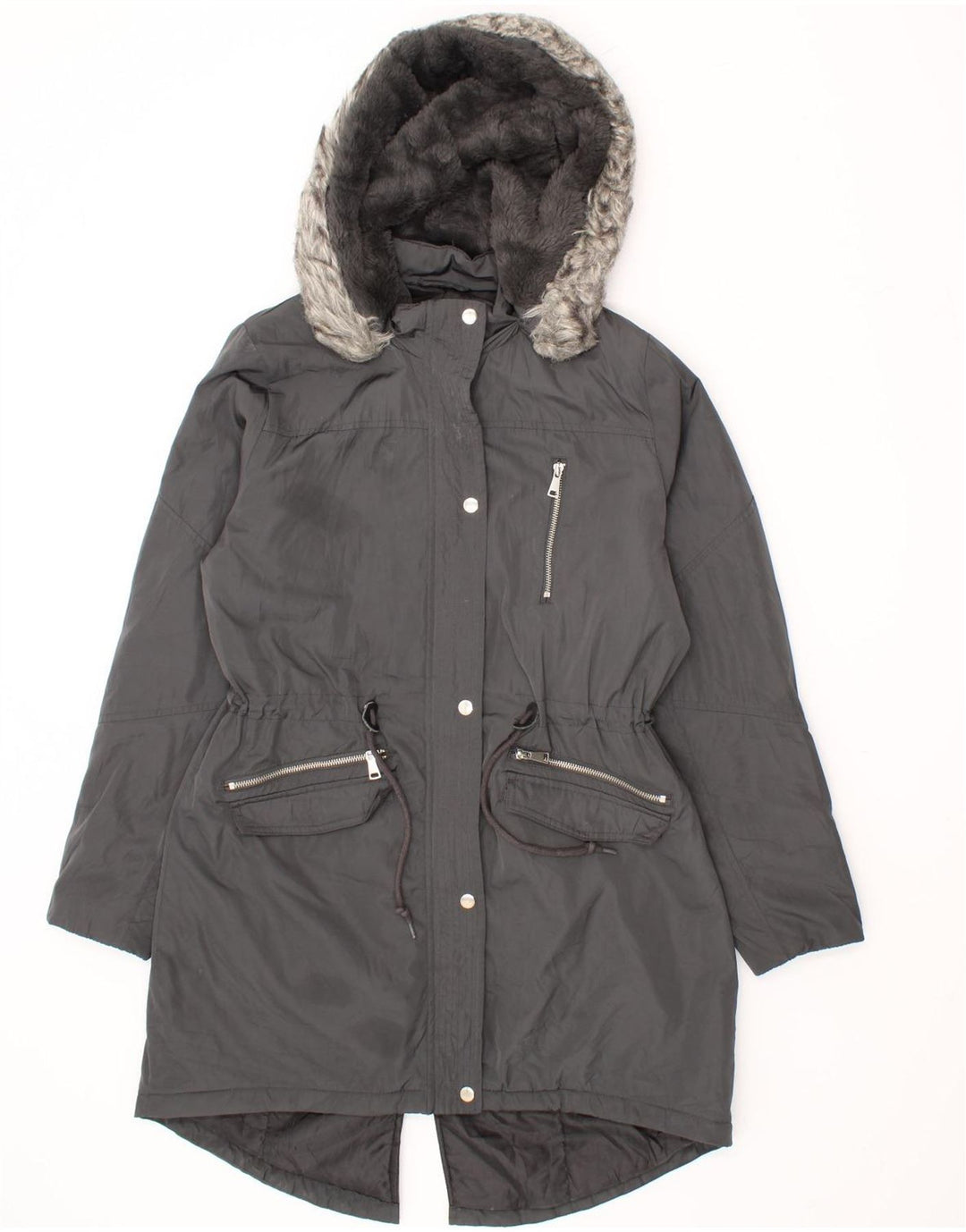 MOSSIMO Womens Hooded Parka Jacket UK 14 Medium Grey Polyester Vintage Mossimo and Second-Hand Mossimo from Messina Hembry 