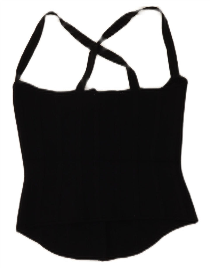 Zara Womens Crop Top UK 8 Small Black Viscose