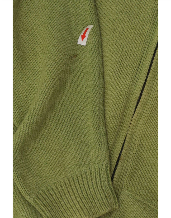 Massimo Dutti Mens Zip Neck Jumper Sweater Large Green