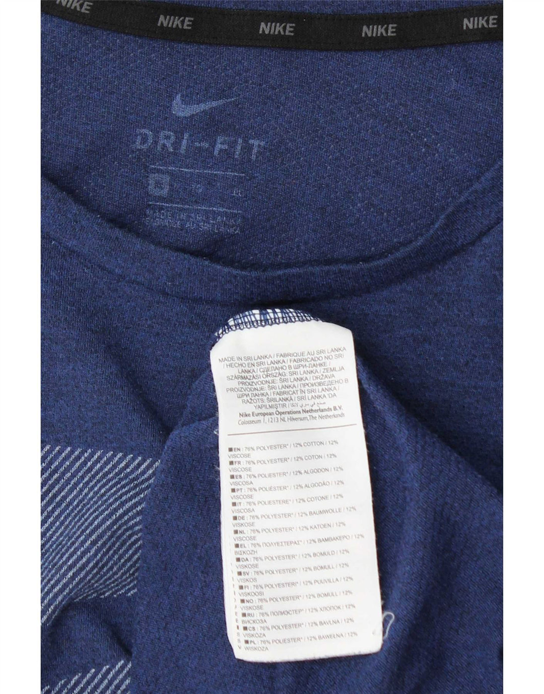 Nike Mens Dri Fit Graphic T-Shirt Top XL Navy Blue Polyester