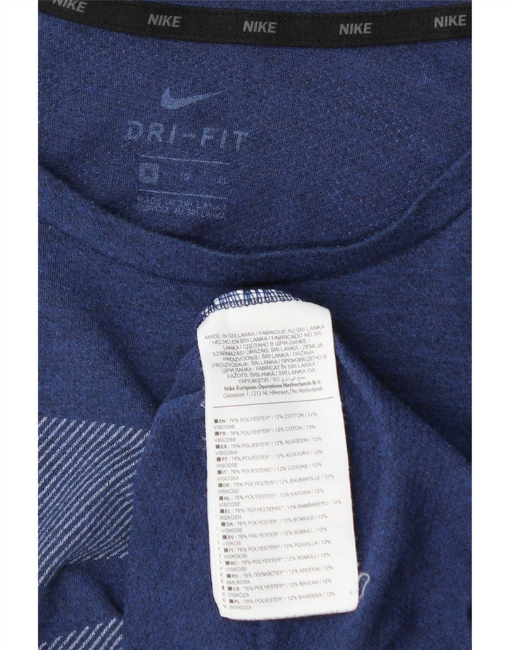 Nike Mens Dri Fit Graphic T-Shirt Top XL Navy Blue Polyester