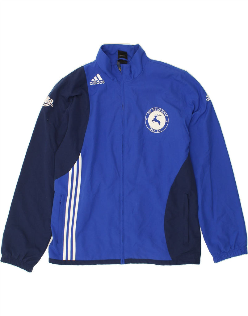 ADIDAS Mens Graphic Tracksuit Top Jacket UK 44/46 Large Blue Colourblock Vintage Adidas and Second-Hand Adidas from Messina Hembry 