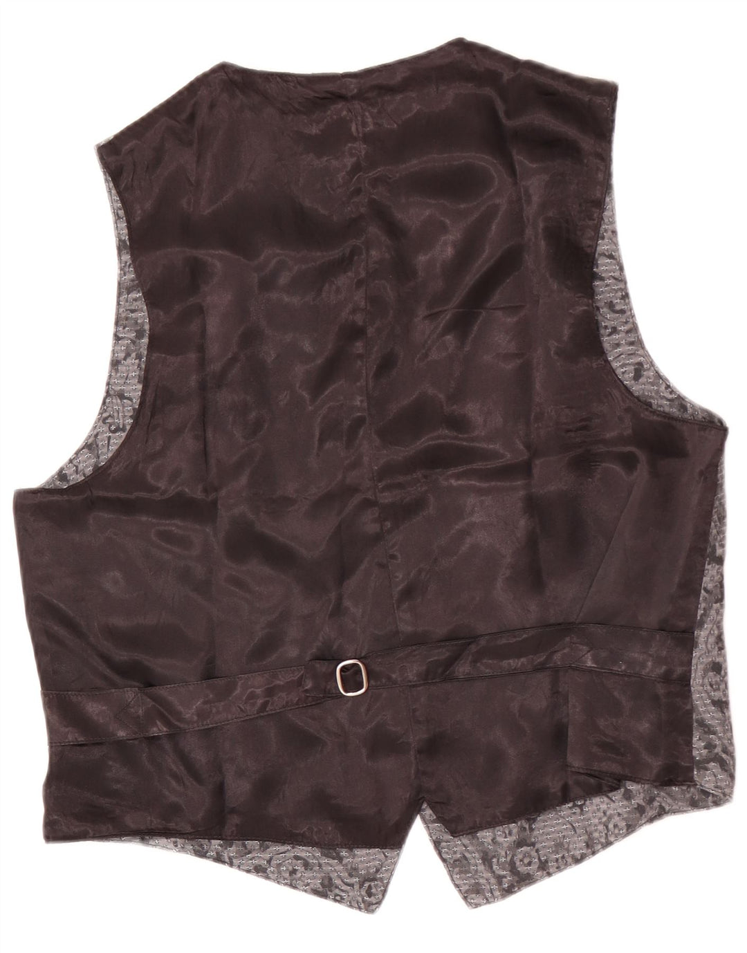 Vintage Mens Waistcoat Large Grey Floral