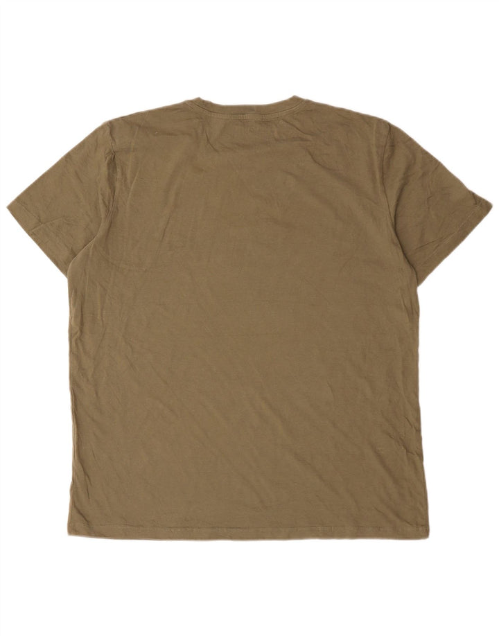 Jack & Jones Mens T-Shirt Top XL Khaki Cotton