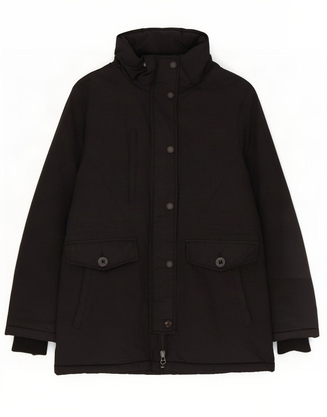 Superdry Womens Parka Jacket UK 14 Large Black Polyester