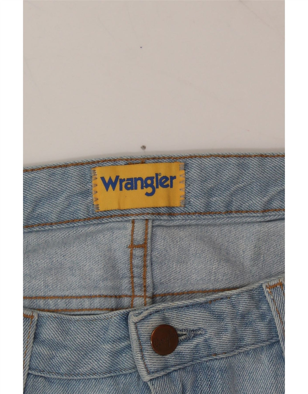 WRANGLER Womens Retro Denim Shorts Large W34  Blue Cotton Vintage Wrangler and Second-Hand Wrangler from Messina Hembry 
