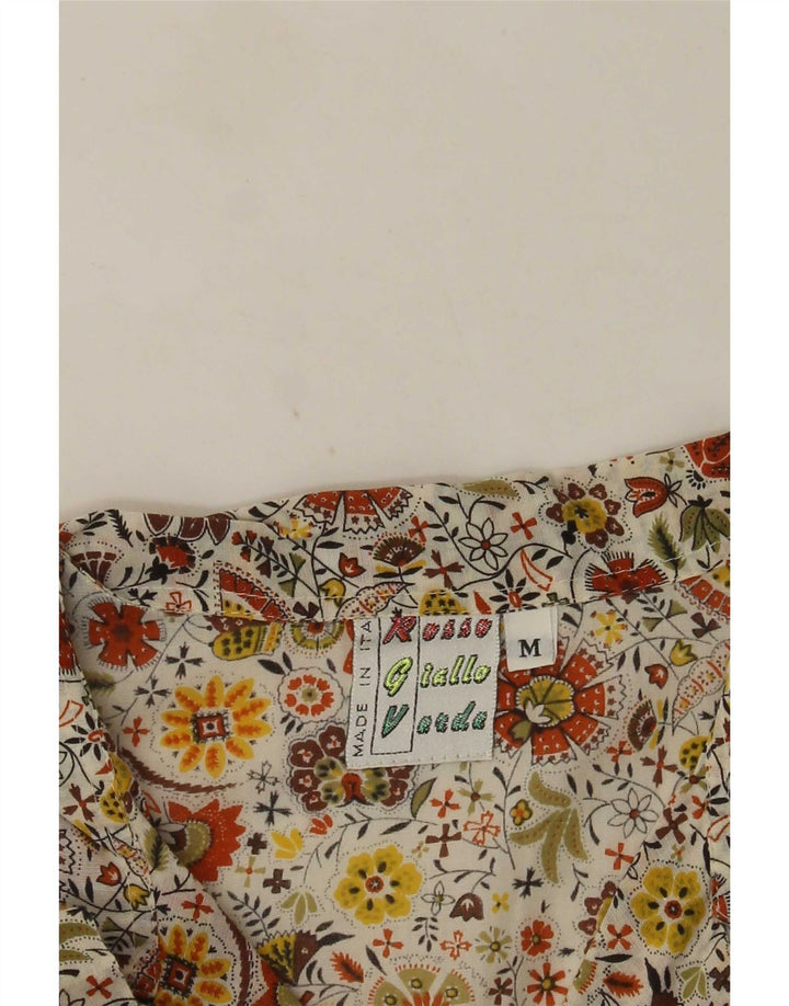 Vintage Mens Short Sleeve Shirt Medium Multicoloured Floral