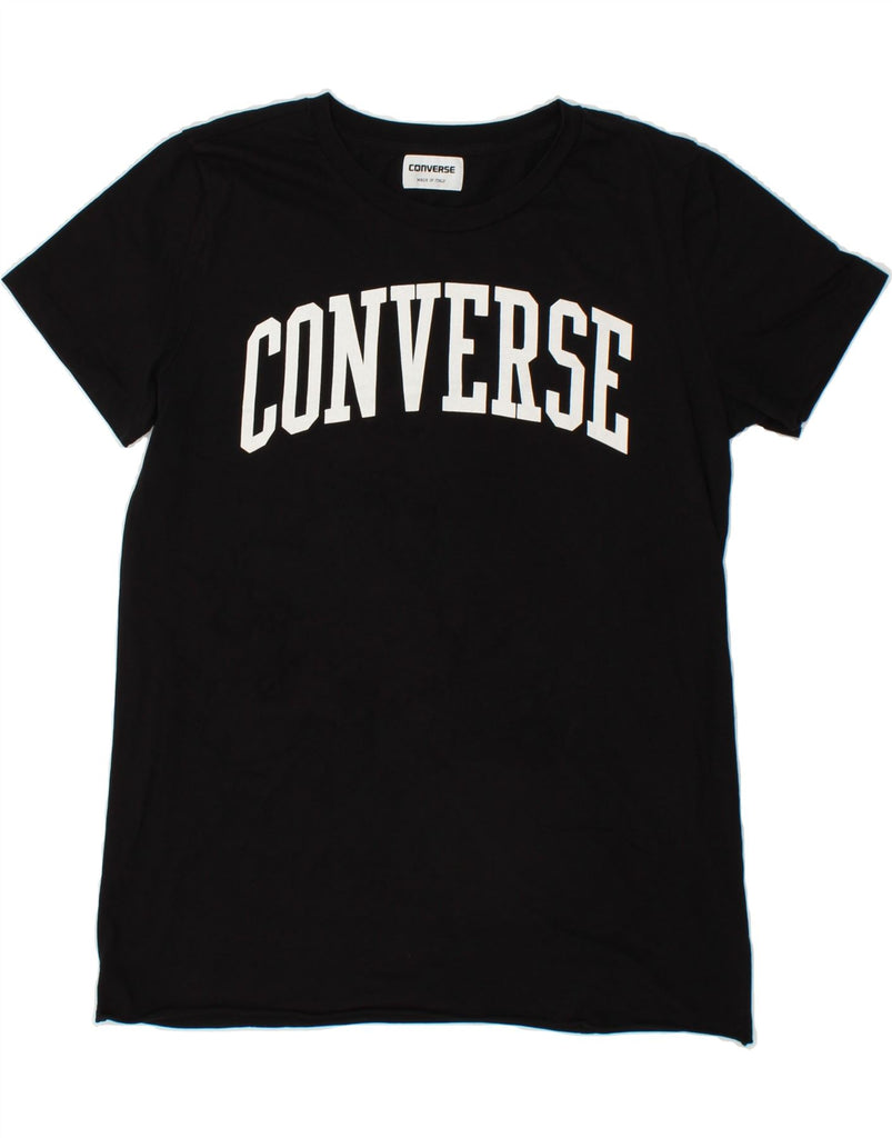 CONVERSE Womens Graphic T-Shirt Top UK 16 Large Black Cotton | Vintage Converse | Thrift | Second-Hand Converse | Used Clothing | Messina Hembry 