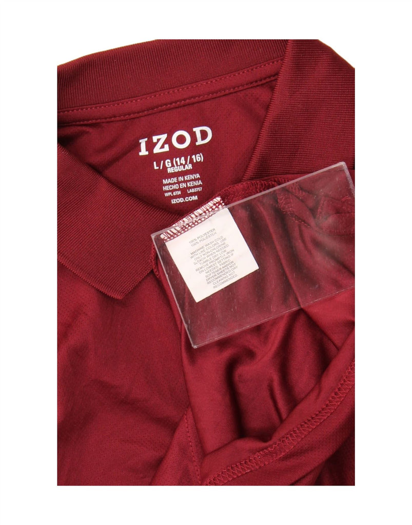 IZOD Boys Regular Polo Shirt 14-15 Years Large Burgundy Polyester Vintage Izod and Second-Hand Izod from Messina Hembry 