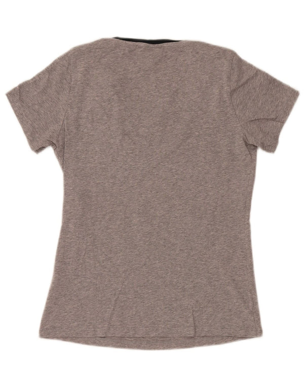 Trussardi Jeans Womens Graphic T-Shirt Top UK 10 Small Grey Floral