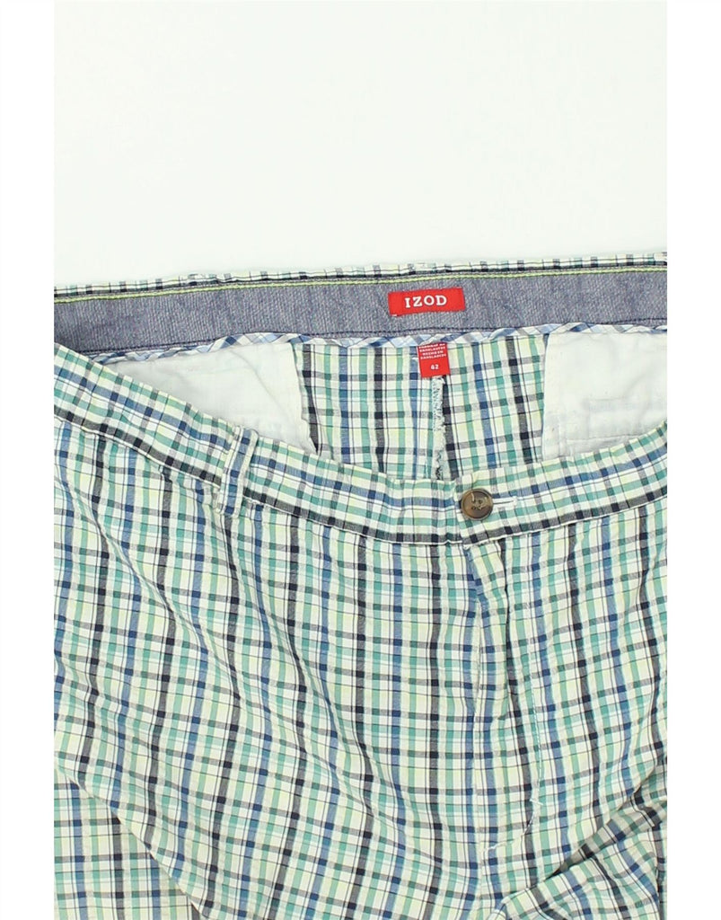 IZOD Mens Chino Shorts W42 2XL  Green Check | Vintage Izod | Thrift | Second-Hand Izod | Used Clothing | Messina Hembry 