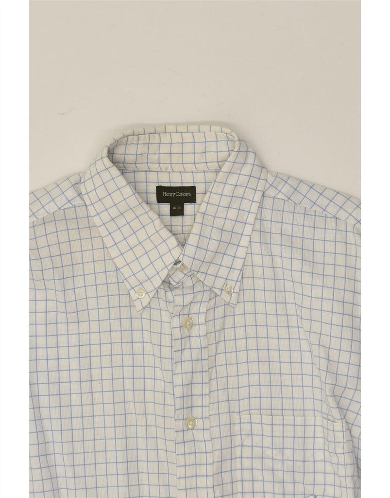 HENRY COTTONS Mens Shirt Size 43 Large White Check Cotton | Vintage Henry Cottons | Thrift | Second-Hand Henry Cottons | Used Clothing | Messina Hembry 