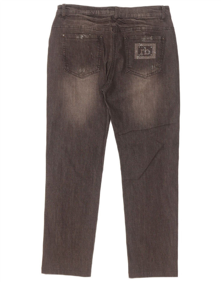 Roccobarocco Womens Straight Jeans W32 L28 Black Cotton