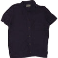 Zara Mens Short Sleeve Shirt XL Navy Blue Rayon