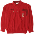 JOHN F GEE Mens Pullover Shirt Size 41/42 Large Red Polyester