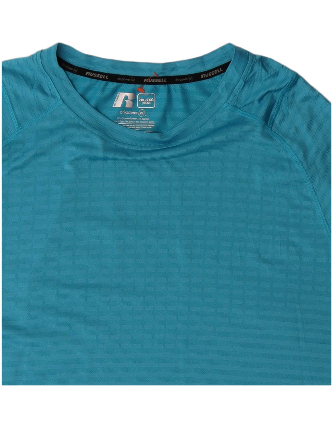 RUSSELL ATHLETIC Mens T-Shirt Top 2XL Blue Striped Polyester