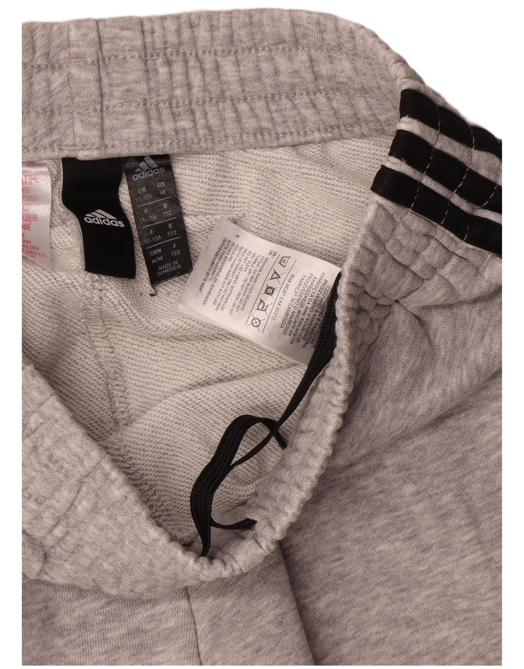 Adidas Boys Tracksuit Trousers 11-12 Years  Grey Cotton