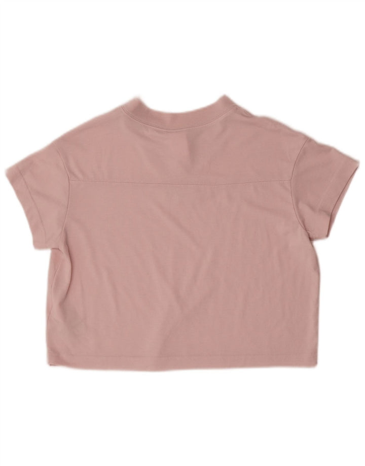 Nike Womens Crop T-Shirt Top UK 6 XS Pink Polyester