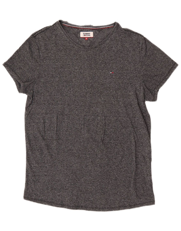 Tommy Hilfiger Womens T-Shirt Top UK 14 Medium Grey Cotton