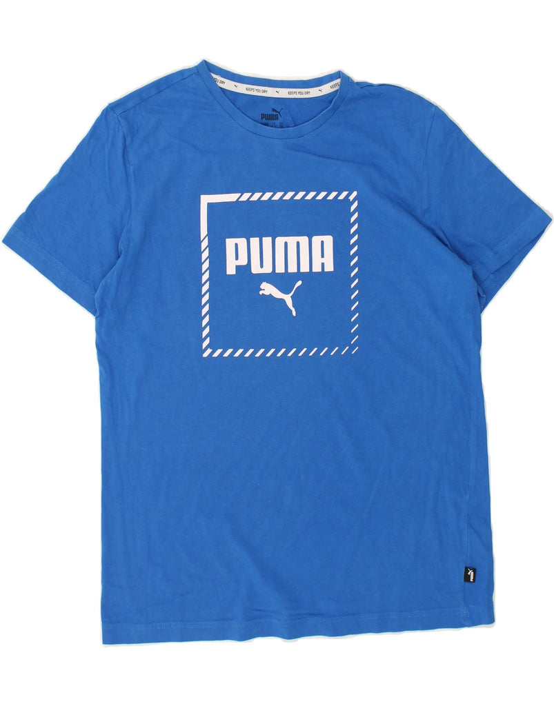 PUMA Boys Graphic T-Shirt Top 15-16 Years Blue Cotton | Vintage Puma | Thrift | Second-Hand Puma | Used Clothing | Messina Hembry 