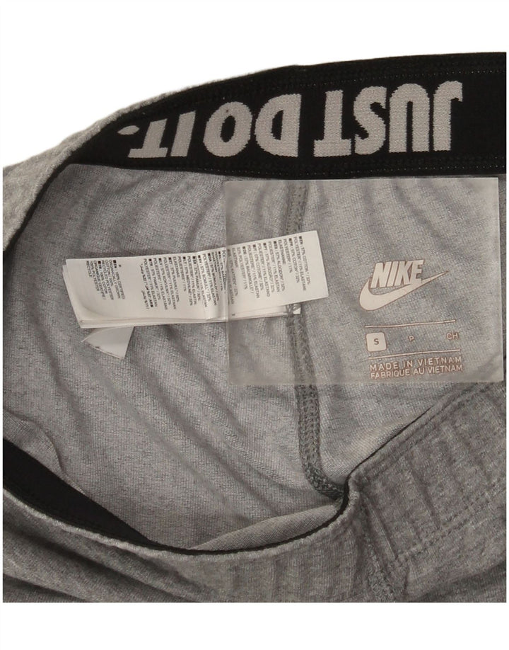 Nike Womens Graphic Leggings UK 8 Small  Grey Flecked Cotton