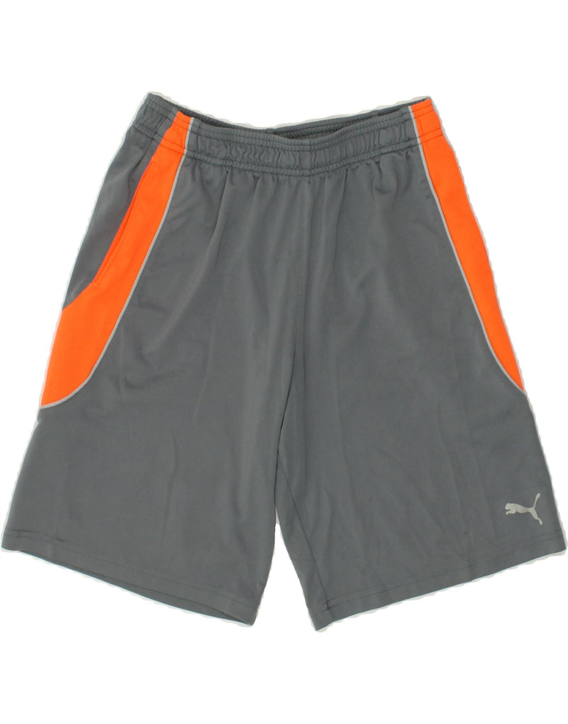 PUMA Boys Sport Shorts 6-7 Years Medium  Grey Polyester | Vintage Puma | Thrift | Second-Hand Puma | Used Clothing | Messina Hembry 