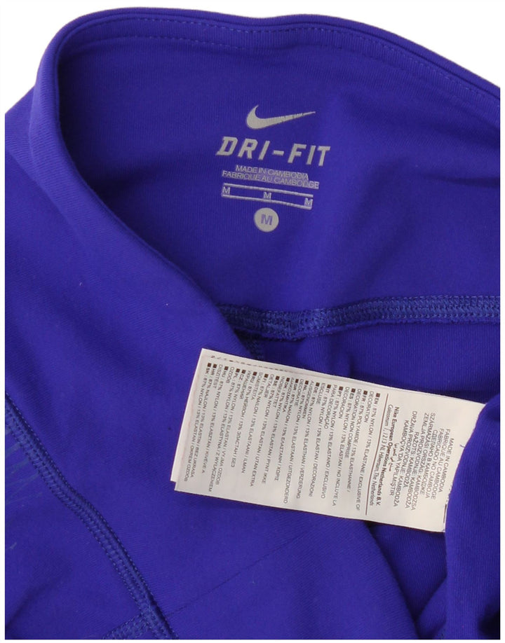NIKE Womens Dri Fit Leggings UK 14 Medium Purple Nylon