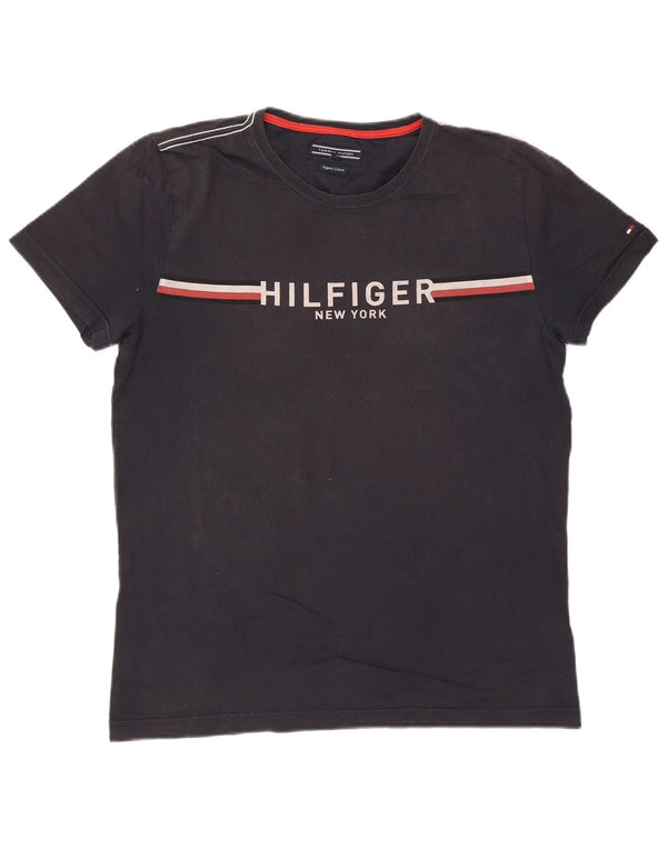 Tommy Hilfiger Mens Graphic T-Shirt Top Large Navy Blue Cotton