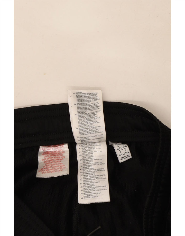 Adidas Boys Graphic Tracksuit Trousers Joggers 13-14 Years Black Polyester