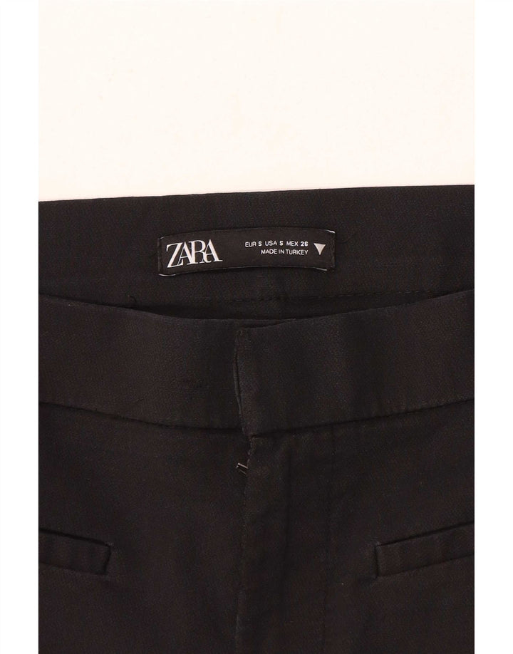 Zara Womens Bootcut Casual Trousers Small W26 L26 Black